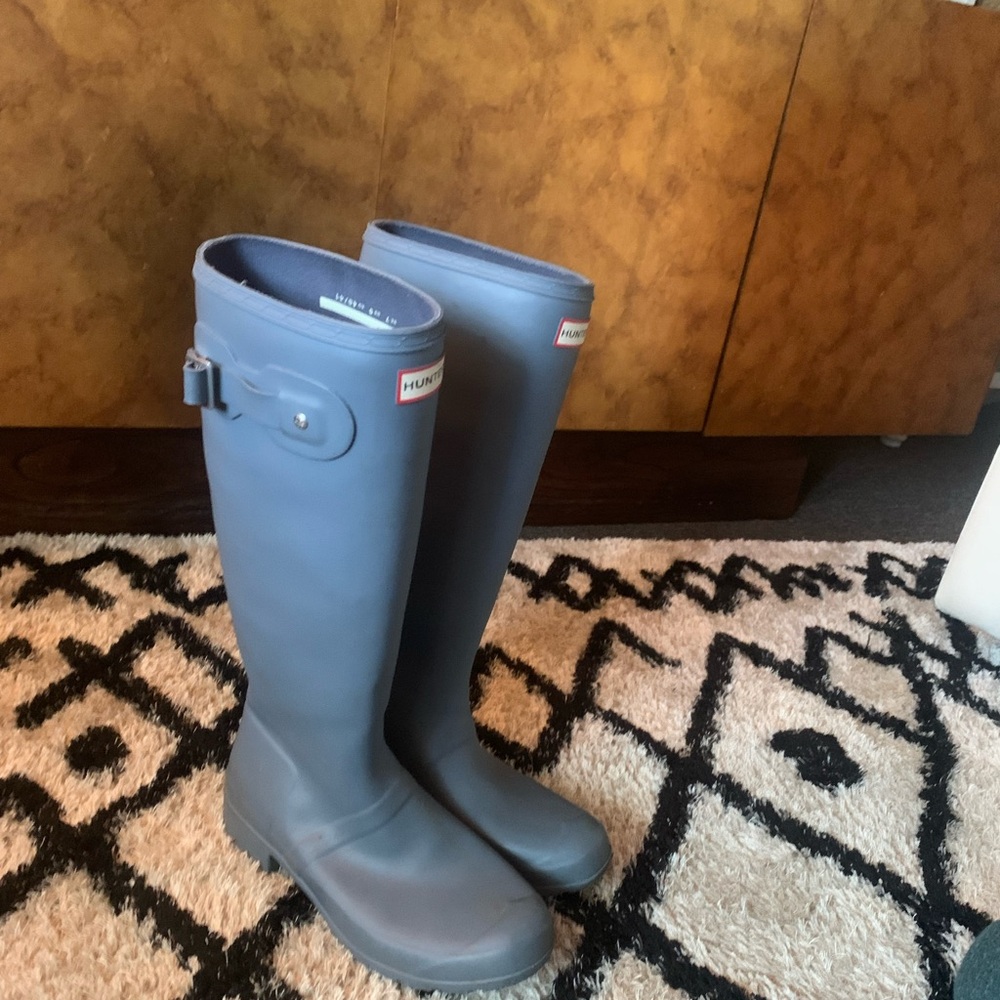 Hunter Blue Tall Rain Boots